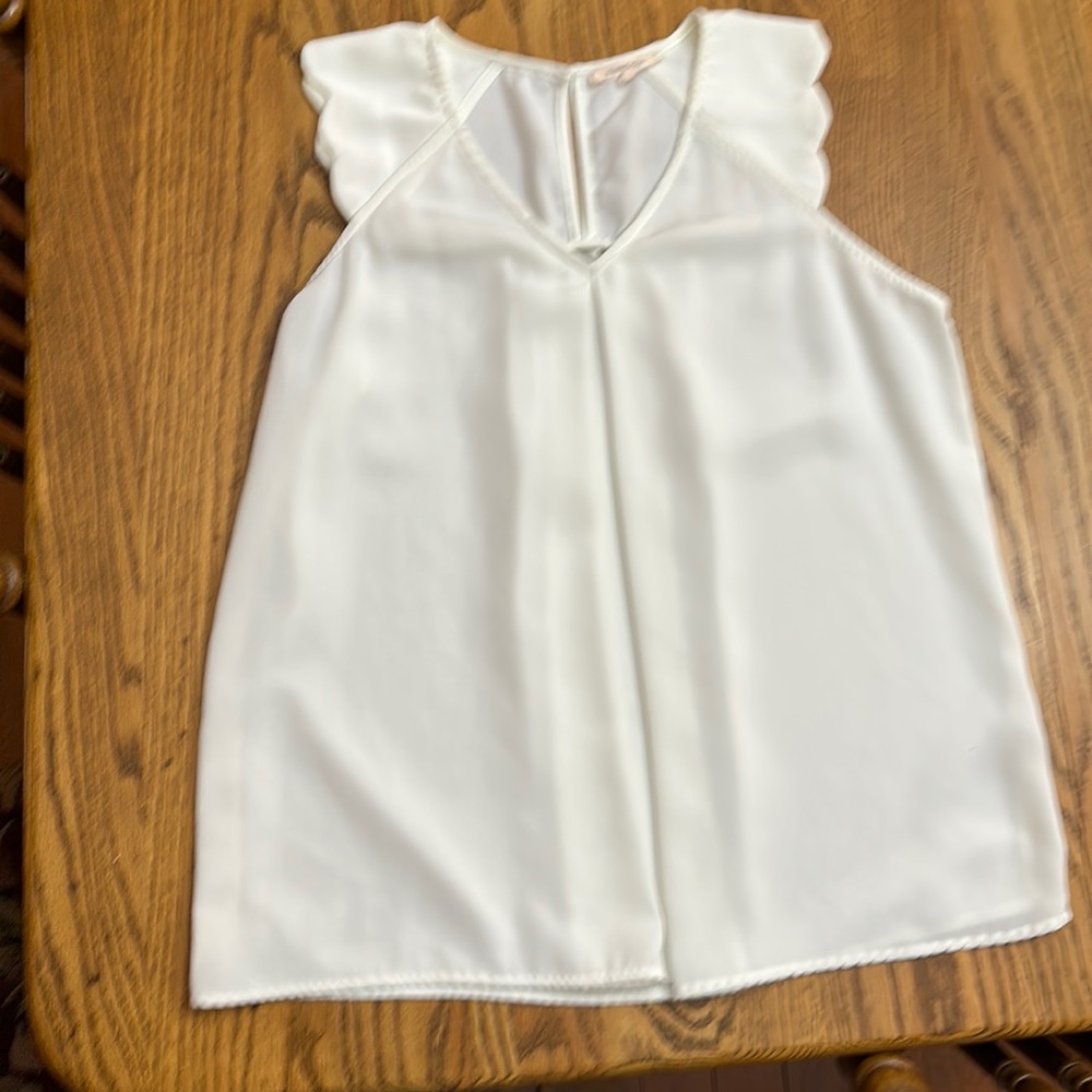 Hawthorne Cream blouse with pleated front